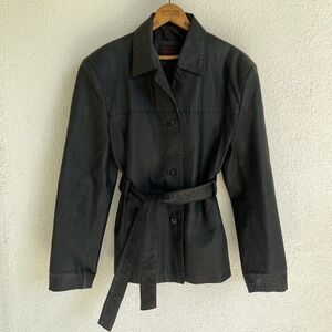 Vintage 90's Black Leather Jacket by Frequency